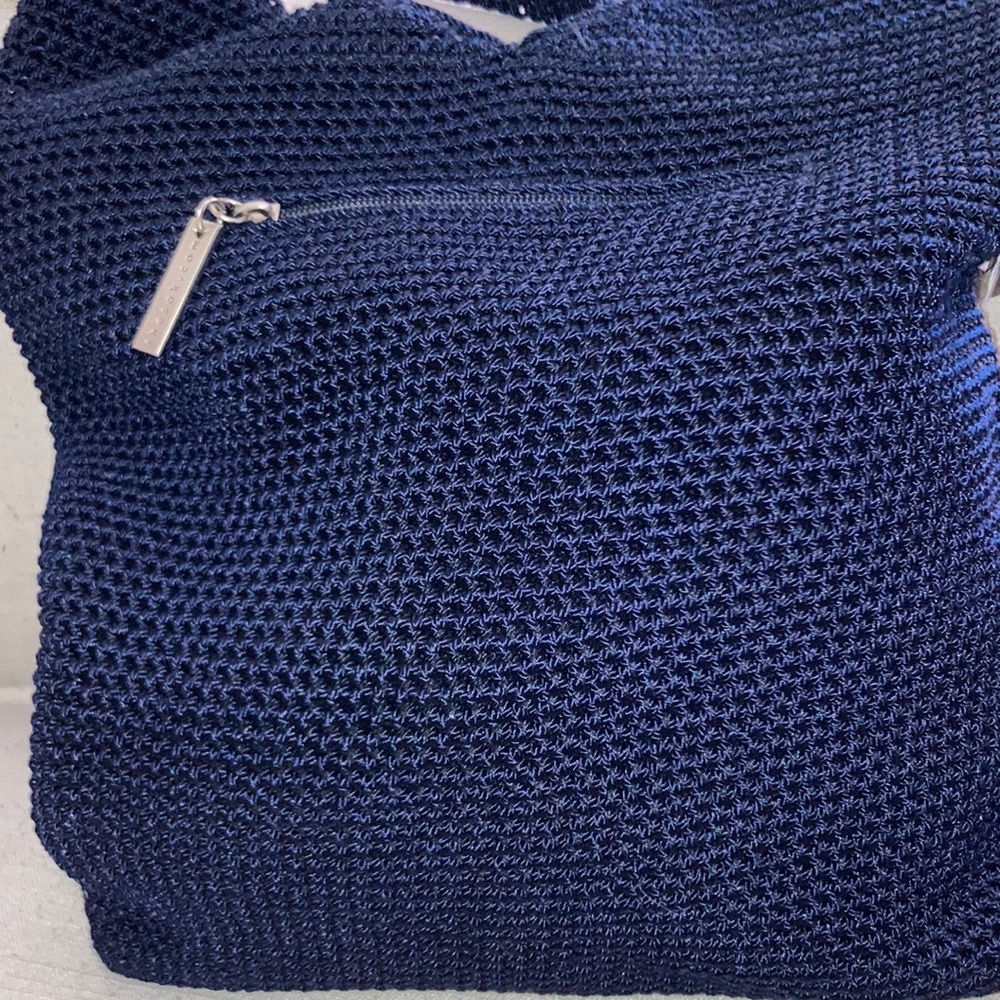 Medium size, navy blue, shoulder bag. Sak brand. Used, like new condition
